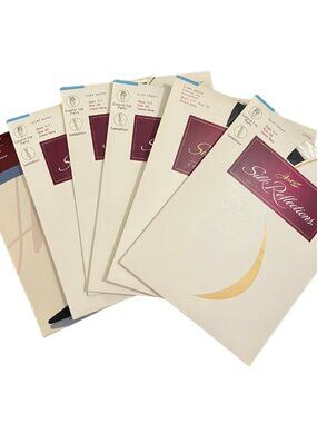 VTG 90s Deadstock Hanes Silk Reflections Classic Navy Panthose Size CD SET OF 6